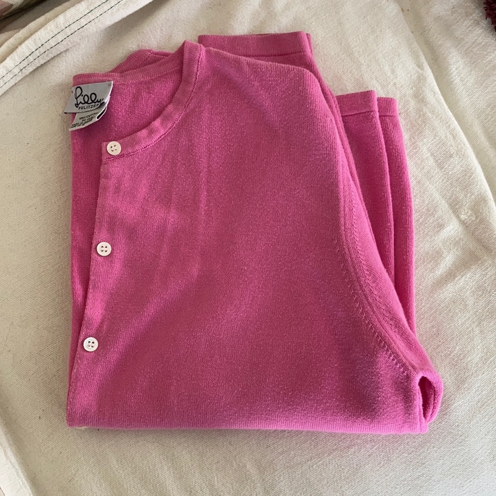 Lilly Pulitzer Pink Cardigan Sweater Size PXL